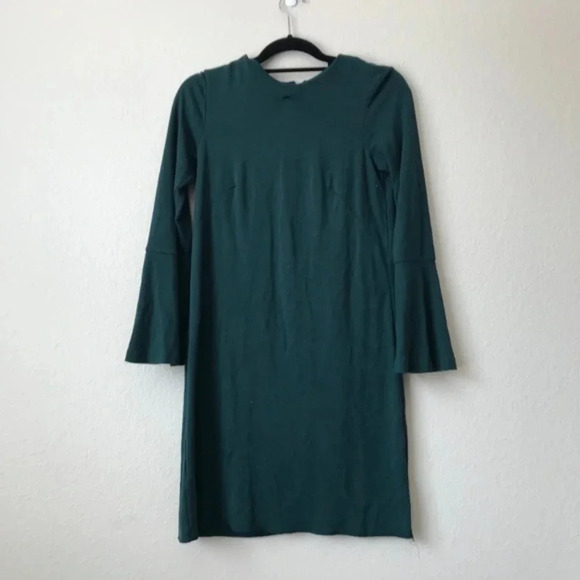 Loft Bell Long Sleeve Forest Green Dress - Picture 2 of 7